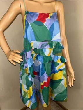 Floral Multicolor Backless Spaghetti-Strap Dress